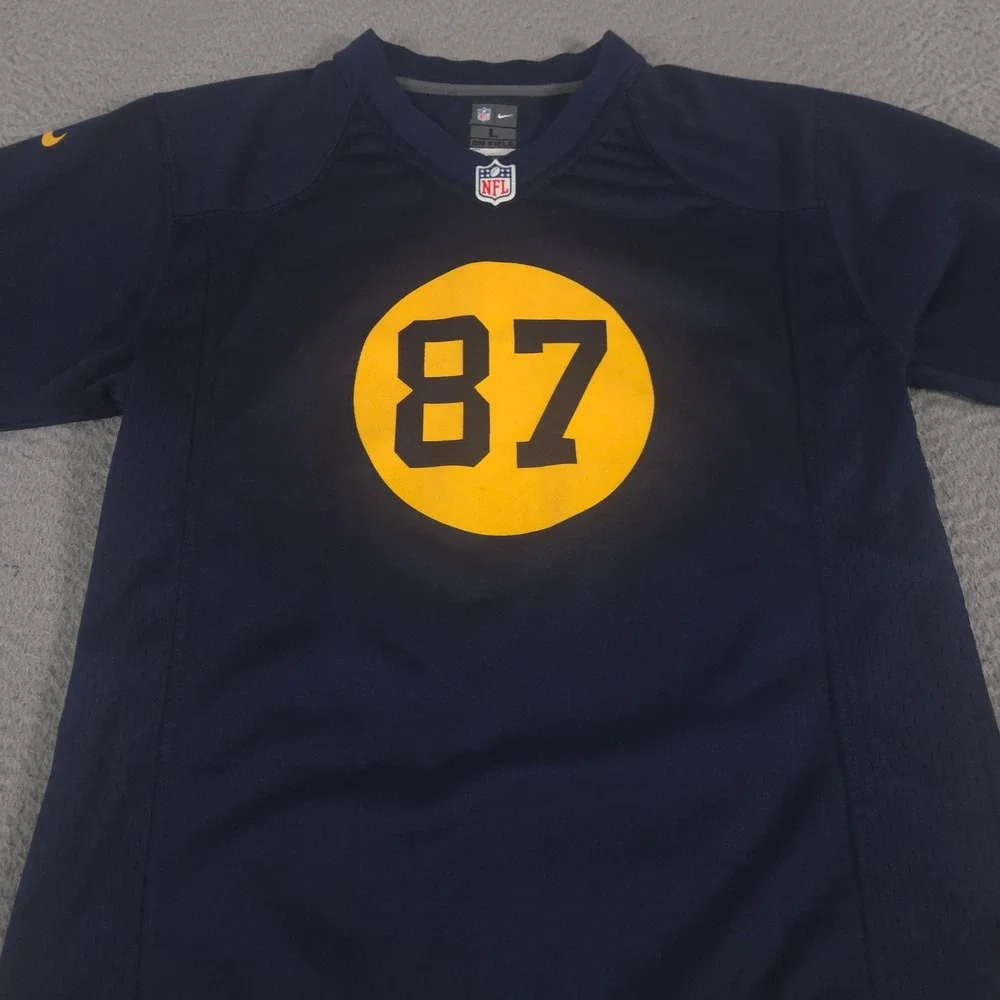 Nike Shirt Kids L Navy Jordy Nelson Jersey Green Bay Packers Acme Throwback Mesh